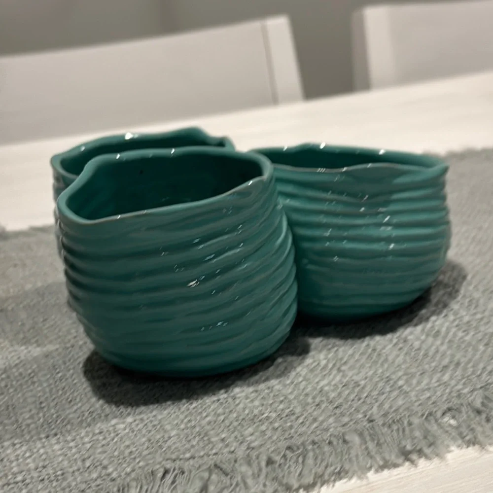 Elegant Teal Ceramic Planters
